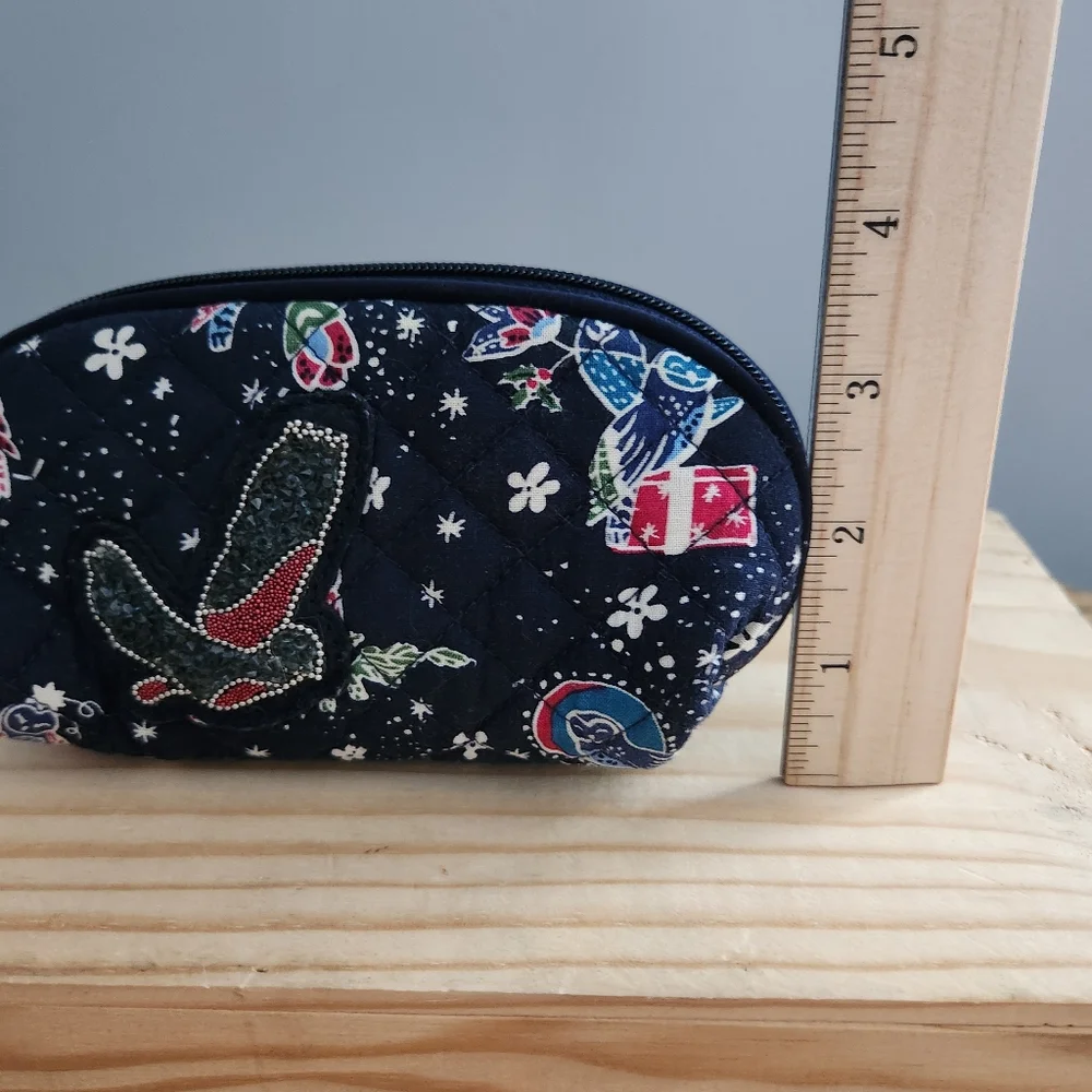 Vera Bradley Holiday Owls Zippered Camshell Cosmetic Pouch Bag Case